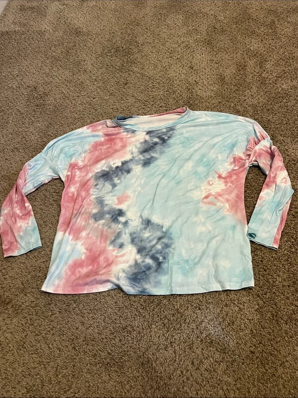 Tie-Dye Kids Pajama Set - Pink, Blue & Gray
